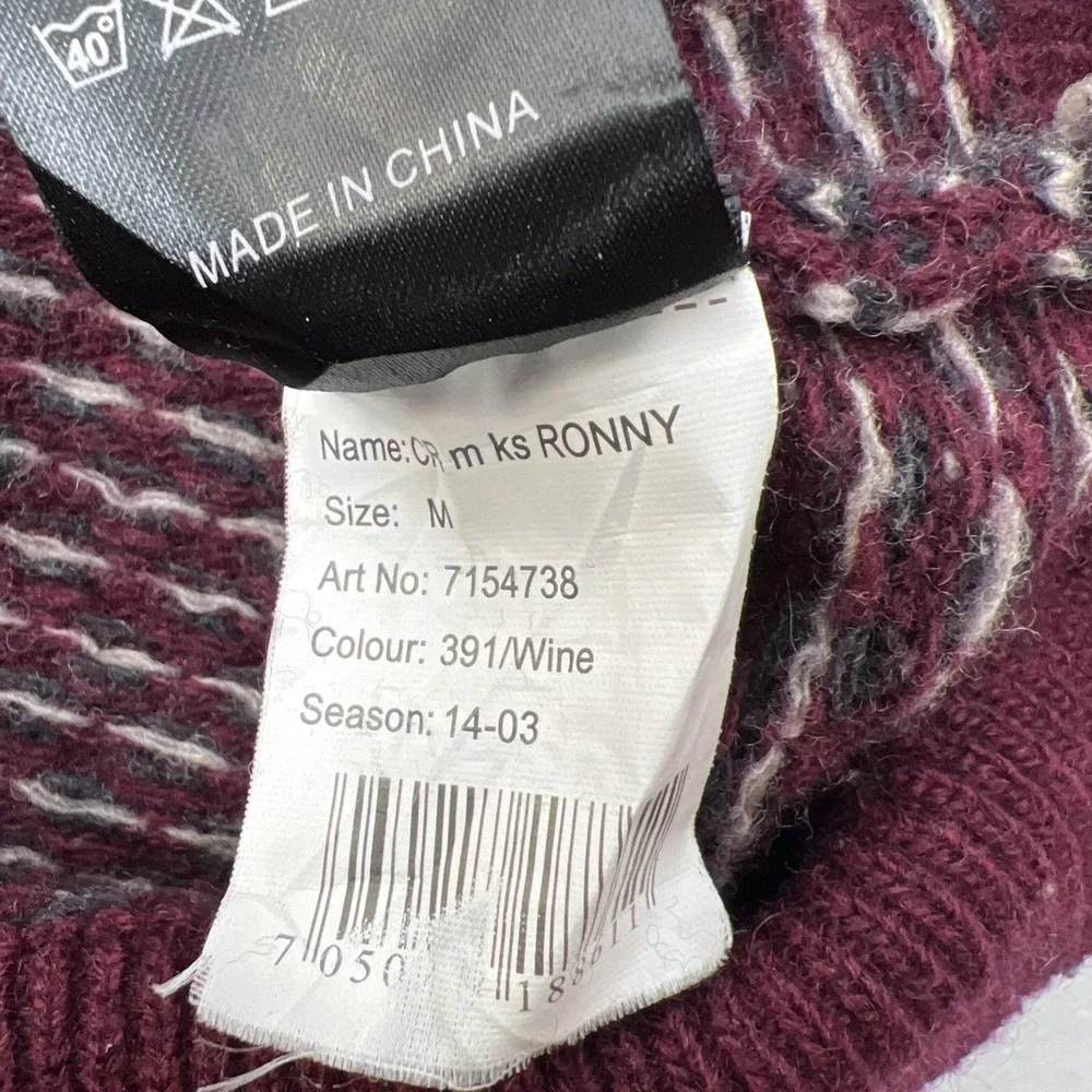 Contemporary Reflections Women's Ronny Lambswool Blend‎ Wine Sweater Size M